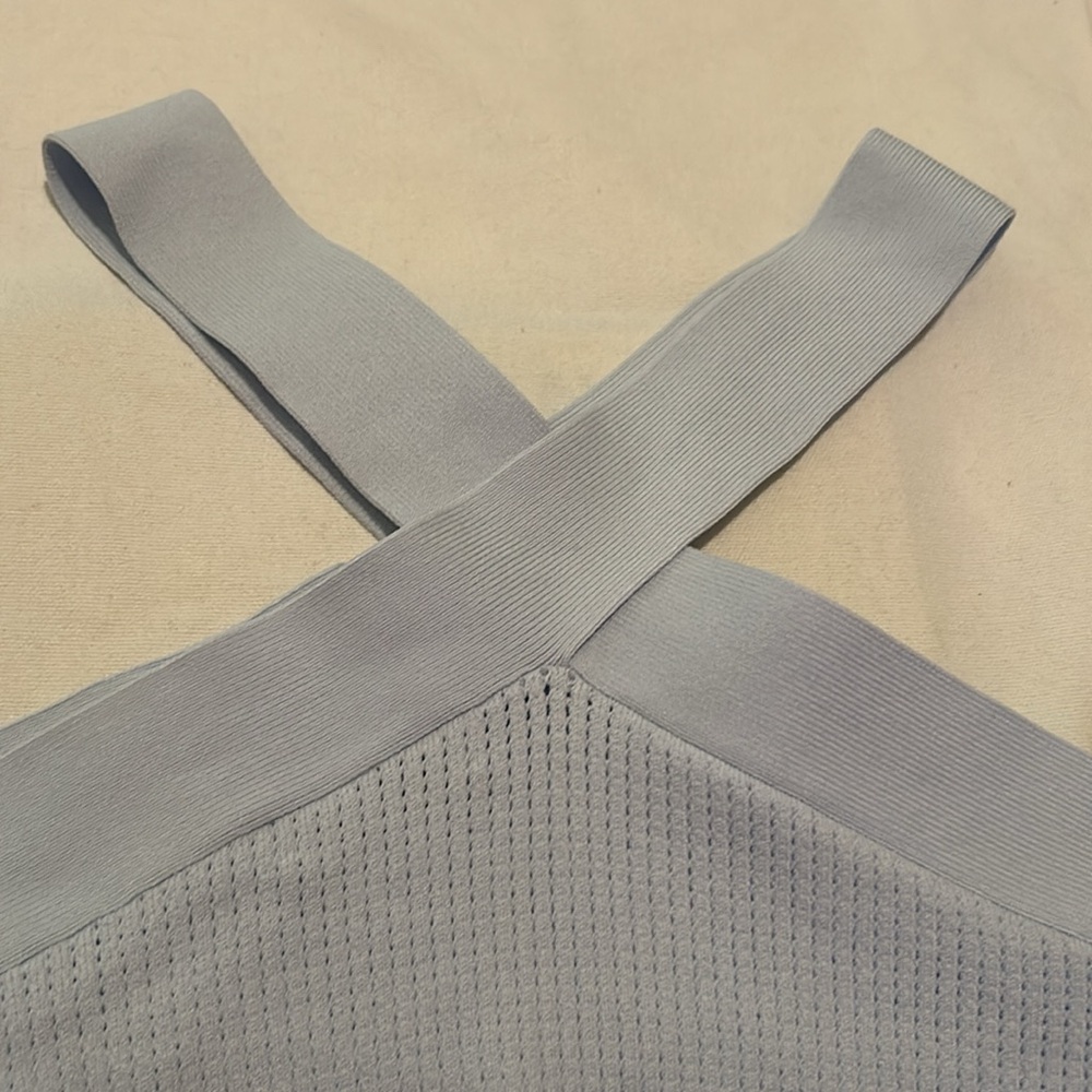 Babaton light blue crisscross knit top size large crop top - Picture 6 of 6